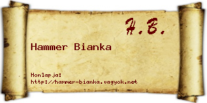 Hammer Bianka névjegykártya
